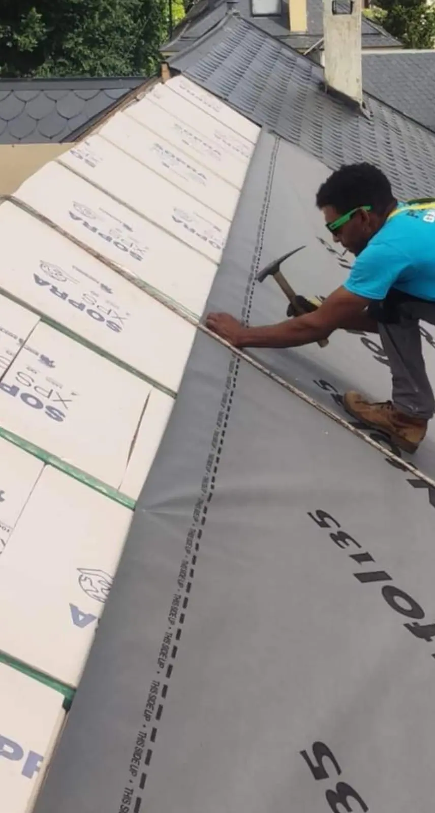 Colocación de material impermeable